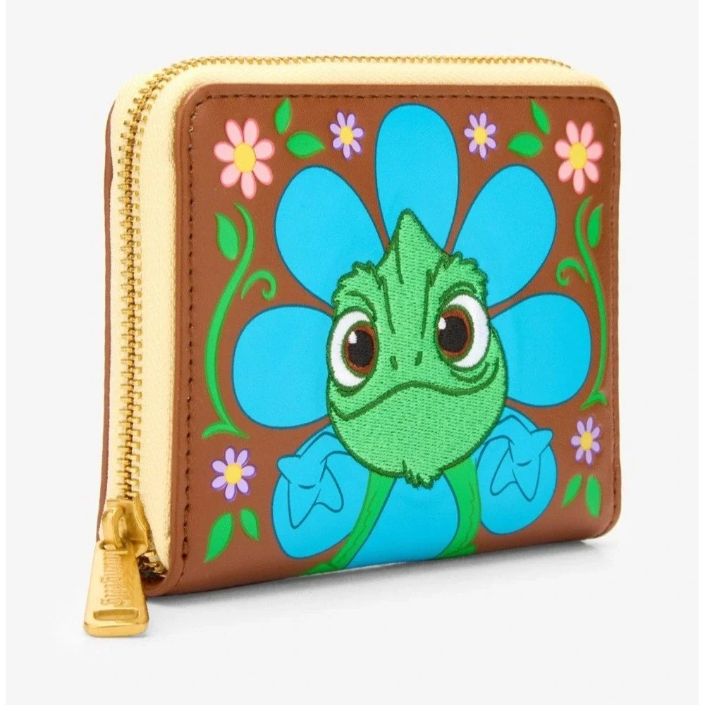 Loungefly Disney Tangled Pascal Chameleon‎ Floral Embroidered Backpack & WALLET